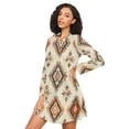 thumbnail image 3 of FORMRS Womens Long Sleeve Nightgowns Crew Neck Sleep Shirt Soft Pajamas Sizes S-3XL, Geometric Designs, 3 of 8