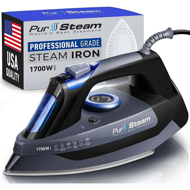 Professional Grade 1700W Steam Iron for Clothes with Rapid Even Heat