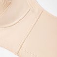 thumbnail image 5 of Women's Solid Plus Size Row Hook Bra Push Up Side Smoothing Anti Sagging Underwire Full Coverage Brassiere Beige XS(XS), 5 of 7