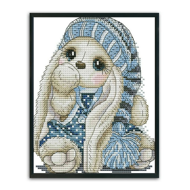 Dibujos animados Punto de cruz Likrtyny Mini conejo Bordado trabajo hecho a mano 14CT Estampado C944 Oficina Multiescena Multifunción