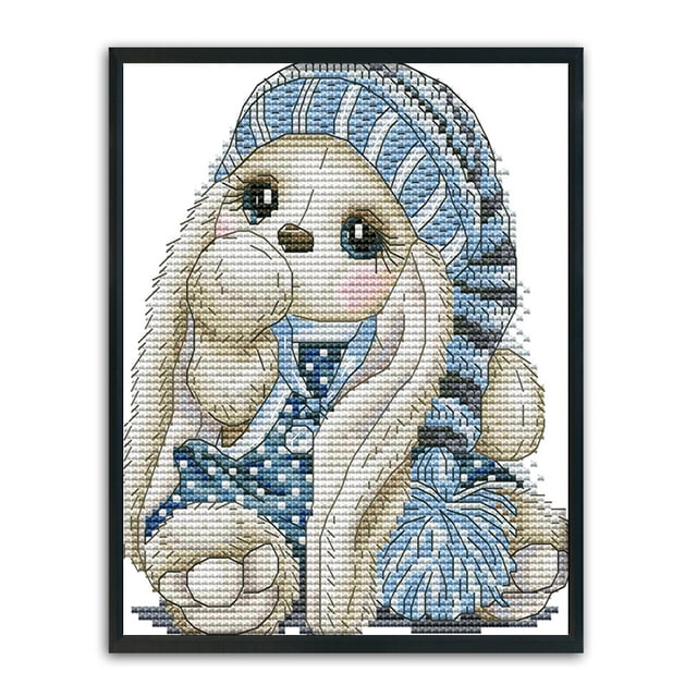 Cuadros Decorativos Dibujos animados punto de cruz Mini conejo bordado trabajo hecho a mano 14CT estampado (C944)
