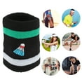 thumbnail image 6 of Unique Bargains 1 Pc Breathable Wristbands Comfortable Sports Wristband Badminton Black White Green, 6 of 6