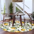 thumbnail image 3 of Round Rug 6Ft Washable Non-Slip, Summer Yellow Lemons Circle Area Rugs for Living Room Bedroom, Green Leaves Flowers Country Plants Indoor Floor Mats Carpet Runner for Home Decor Aesthetic, 3 of 8