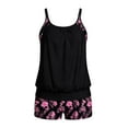 thumbnail image 7 of Women Modest Tankini Swimsuits Two Piece Blouson Top Skirt Shorts Tummy Coverage Boyshorts Graphic Print Summer Bathing Suit, 7 of 7