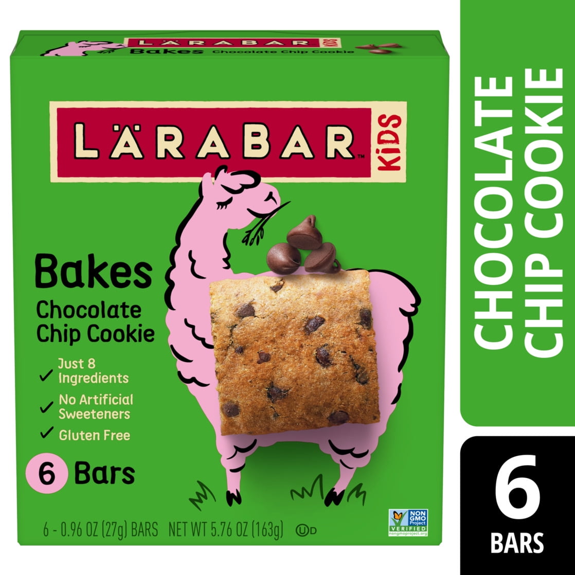 (8 pack) Larabar Kids Bakes Chocolate Chip Cookie Gluten Free Bars, 5.76 oz, 6 Count
