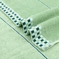 thumbnail image 4 of REGALWOVEN Striped Checked Hand Towels, Absorbent Soft Decorative Towel for Bathroom, Kitchen, Salon, Spa Light Green 2-Piece, 4 of 5