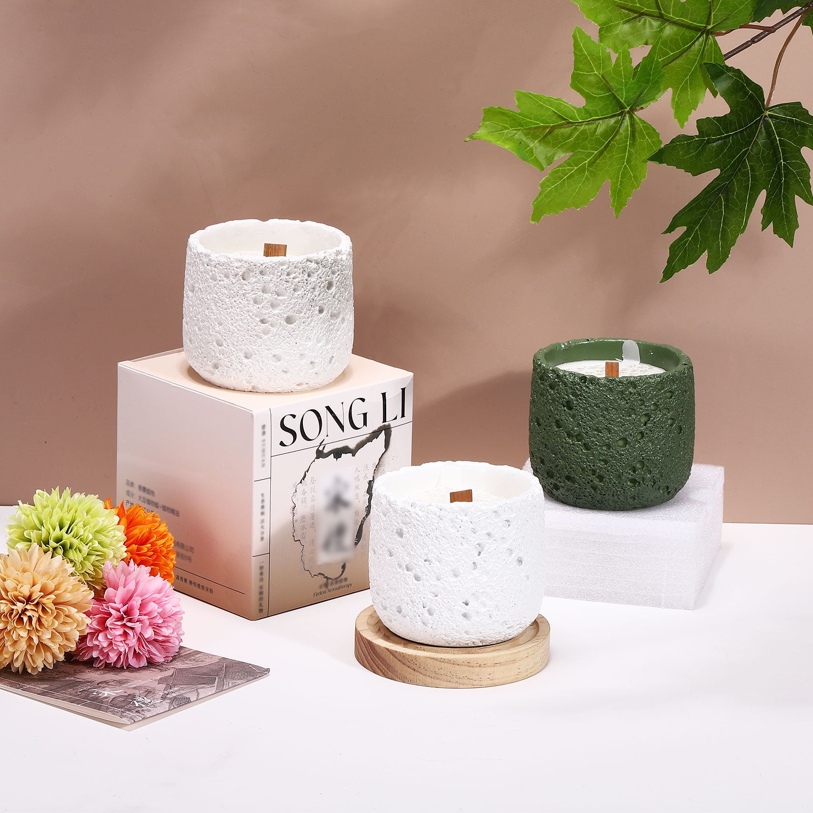 Uxcell Scented Candle Jar Gift Set, 45H Burning Time Large Home Decor Scented Candles for Friends Family Housewarming Birthday Wedding, Osmanthus & Violet Scent