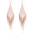 thumbnail image 1 of GHSDFBB Native Beaded Tassel Earrings Boho-Handmade Seed Bead Statement Fringe Drop Earrings for Women Dangling, 1 of 6