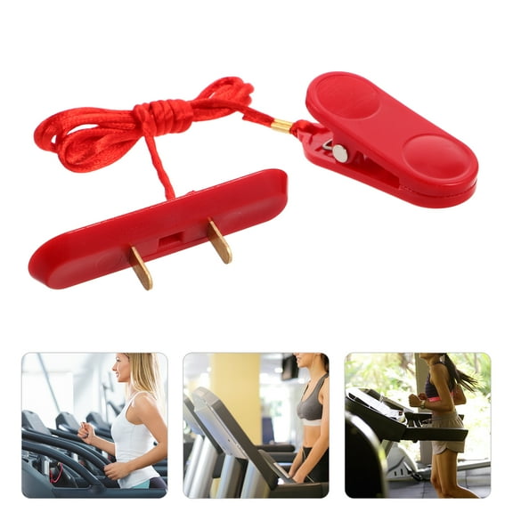 Treadmill Safety Key Replacement Running Machine Safety Key with Dual Insert Emergency Stop Switch for Fitness Equipment Accessories