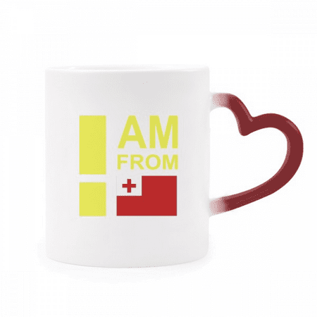 

I Am From Tonga Art Deco Fashion Heat Sensitive Mug Red Color Changing Stoneware Cup