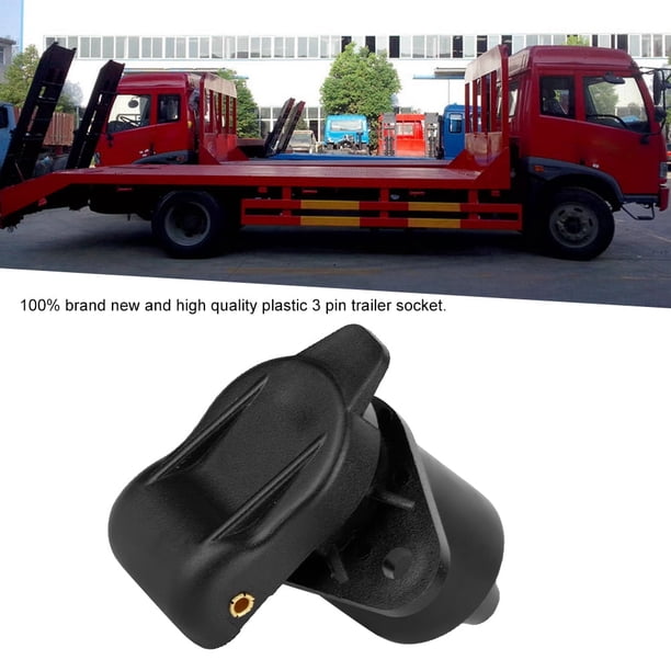 Conector De Cableado De Remolque De 3 Pines De Plástico Negro Para El Automóvil Para El Automóvil, Alfileres Duros, Adecuados Para Automóviles De Remolque