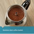 thumbnail image 4 of Electric Coffee Percolator 4 Cup Stainless Steel Basket Automatic  Warm No-Drip Spout Black Silver, 4 of 7