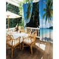 thumbnail image 5 of nqOlkjepod Outdoor Curtains for Patio Waterproof, Coastal Tropical Outdoor Privacy Panels Grommet, Blue Sky Coconut Tree Summer Beach Blackout Outside Curtains for Porch/Cabana 54"x84", 2 Panels, 5 of 8