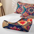 thumbnail image 4 of Erosebridal Vintage Mandala Twin Quilt Set, Traditional Flower Twin Coverlet Set, Boho Multicolor 2 Pieces, 1 Bedspread and 1 Pillowcase, 4 of 7