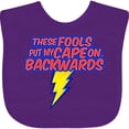 thumbnail image 3 of Inktastic These Fools Put My Cape on Backwards&reg; Superhero Boys or Girls Baby Bib, 3 of 4