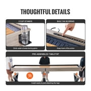 KFFKFF Shuffleboard and Bowling Table, 11.5 ft, Dual-Use Design for Game Rooms, Durable with Scratch-Resistant Surface, Includes Legs, 8 Pucks, Bowling Pins, Wax, and Brush