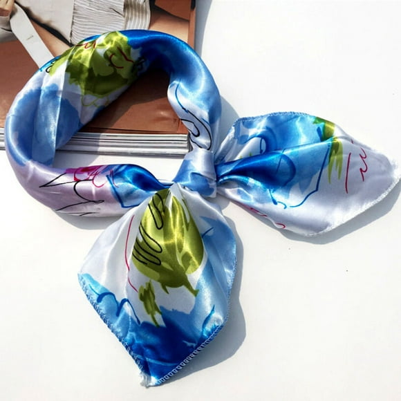 DPTALR Women Square Head Scarf Wraps Scarves Ladies Printed Kerchief Neck Scarf