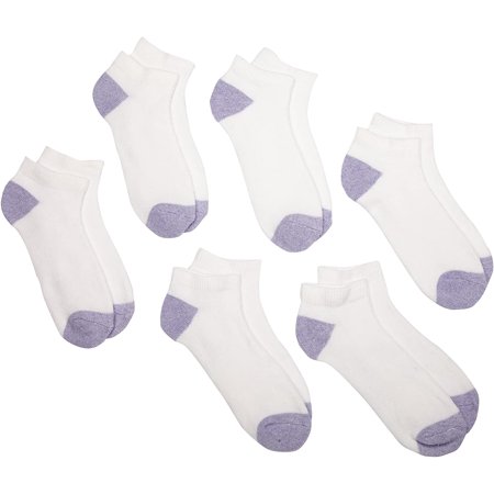 Fruit Of The Loom Girls 6 Pack No Show Socks, M, White | Walmart Canada