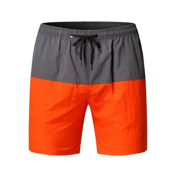 JAJAHO Mens Beach Shorts Casual Color Block Relaxed Fit Summer Lightweight Drawstring Shorts Comfy Bottoms