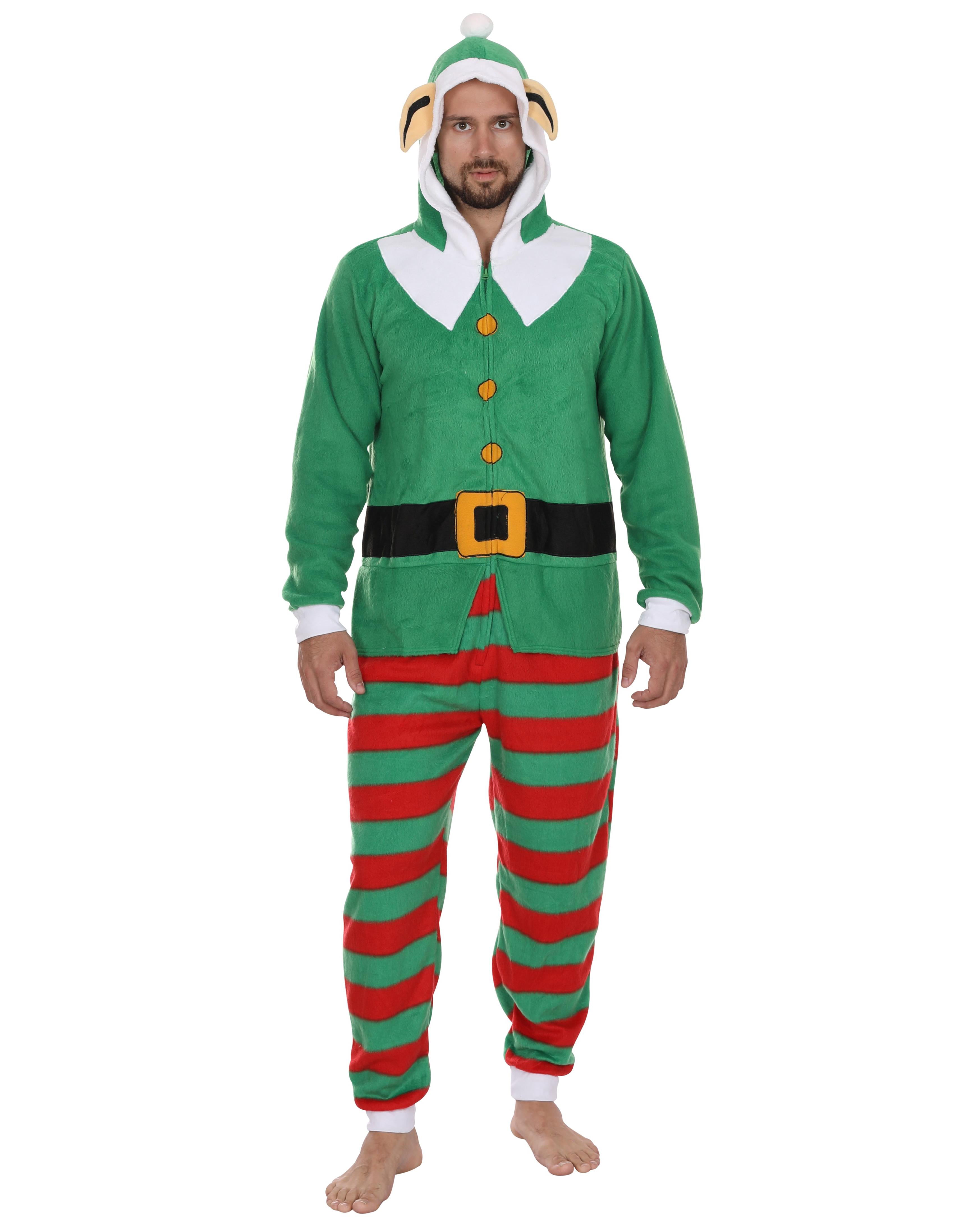 Mens Elf Christmas Lounge Wear PJ Set 