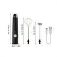 thumbnail image 3 of Silver Usb Rechargeable Milk Frother Handheld Foam Maker Silver For Coffee Cappuccino Latte With Two Whisk Heads, 3 of 6