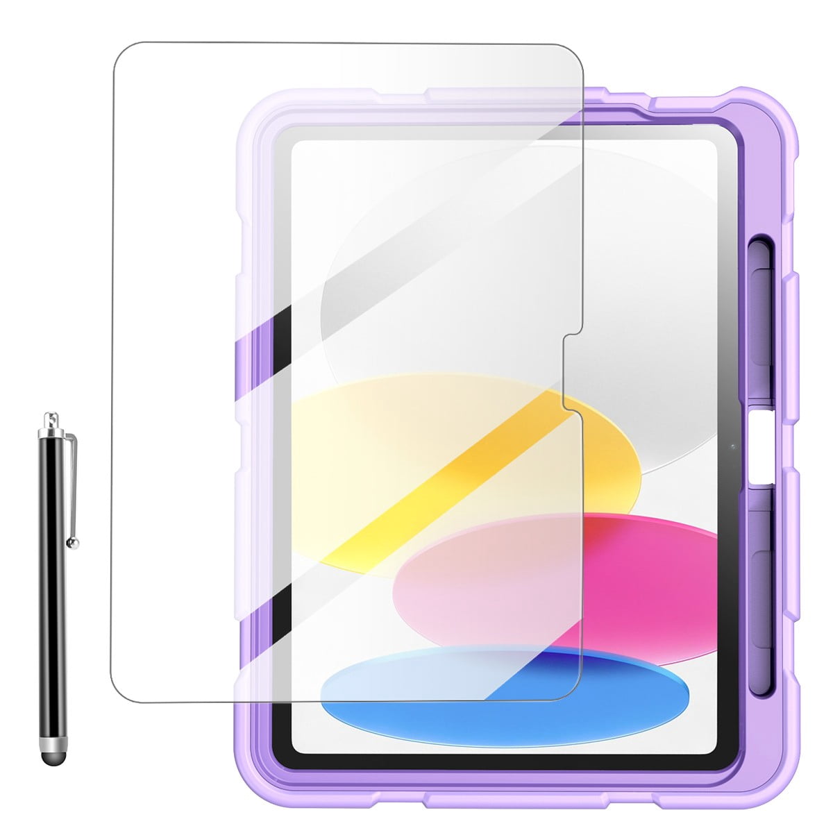 AICase For Apple iPad (A16) Case/iPad 11th Generation 11 Inch (2025) Shockproof Rugged Cover With 360 Rotating Stand Built-in Pencil Holder come with a Screen Protector
