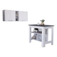 thumbnail image 1 of FM FURNITURE Austin 2-Piece Modern Engineered Wood Kitchen Set in White/Onyx, 1 of 9