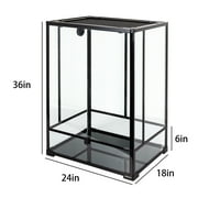 REPTI-ZOO 55 Gallon Reptile Glass Terrarium Extra-tall 24 x 18 x 36