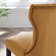 thumbnail image 4 of Maklaine 20" Velvet Dining Chairs in Cognac Brown/Black (Set of 2), 4 of 8