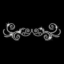 JCS Rhinestones Embellish Design Fancy Swirly Flourish Swirls Sparkly Bling Iron-on Clear Rhinestone Transfer