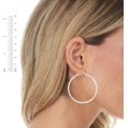 thumbnail image 3 of Floreo 10k White Gold 45mm x 2mm High Polish and Satin Finish Round Tube Hoop Earrings, 3 of 3