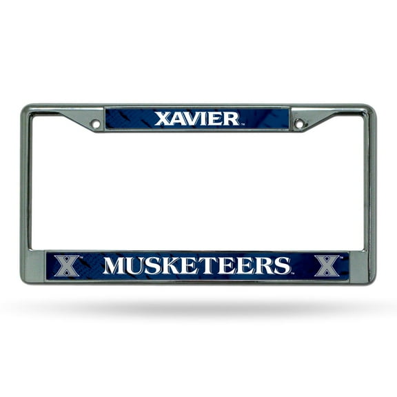 Xavier Musketeers Chrome Metal License Plate Frame