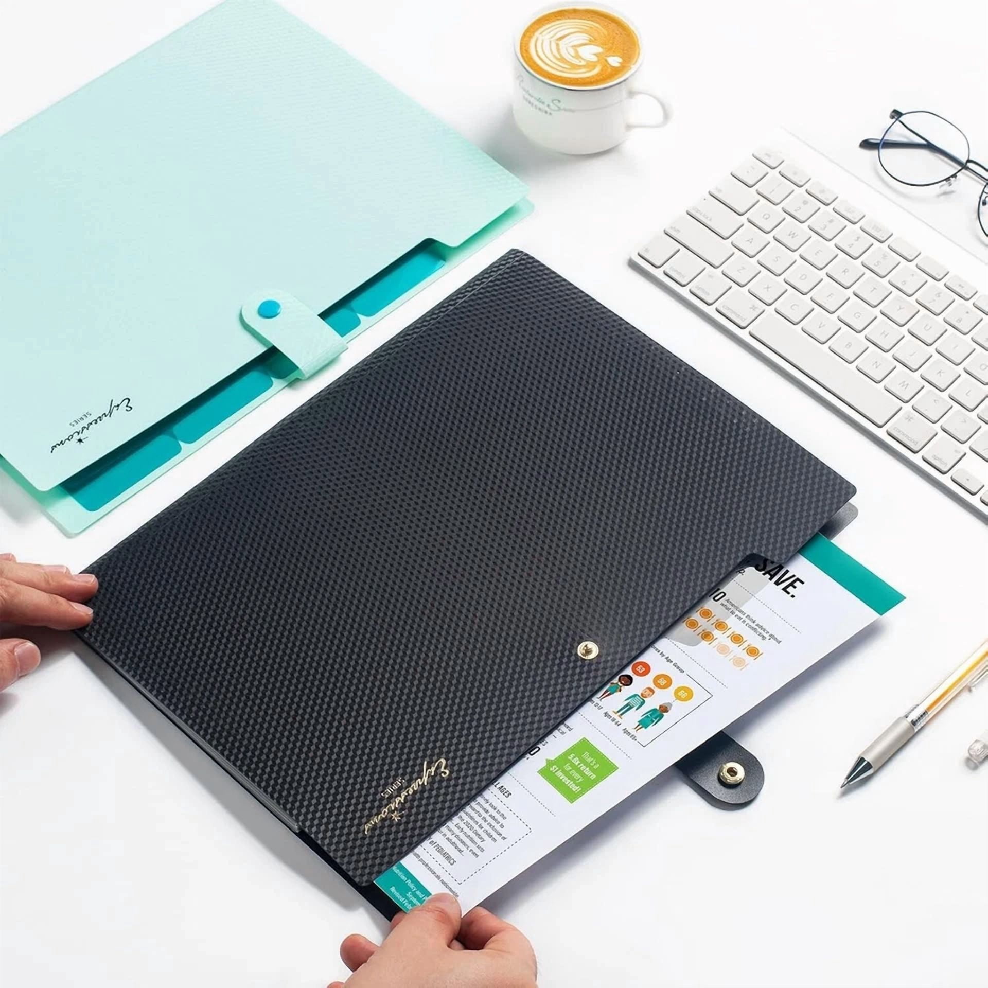 School Supplies File Folder, Letter Size Accordion Portable Paper File Organizer