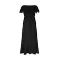 thumbnail image 5 of Flowy Dresses For Women Sevevn Women's Summer Short Dresses Short Sleeve Solid Color Loose Off-Shoulder Midi Dress Casual Dresses For Women, 5 of 6