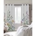 thumbnail image 3 of Spring Floral Blackout Curtains 45 Inches Long for Bedroom, Wildflowers Herbs Summer Botanical Thermal Insulated Room Darkening Black Out Window Curtain Panels Grommet Drapes for Living Room, 3 of 8