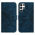 thumbnail image 2 of Cowithday Flip Wallet Cover Case for Samsung Galaxy S24 Ultra 5G Phone, S24 Ultra TPU Case, PU Leather Embossed Sunflower Shockproof Kickstand Slim Magnetic Case for Samsung S24 Ultra 5G, Inkblue, 2 of 12