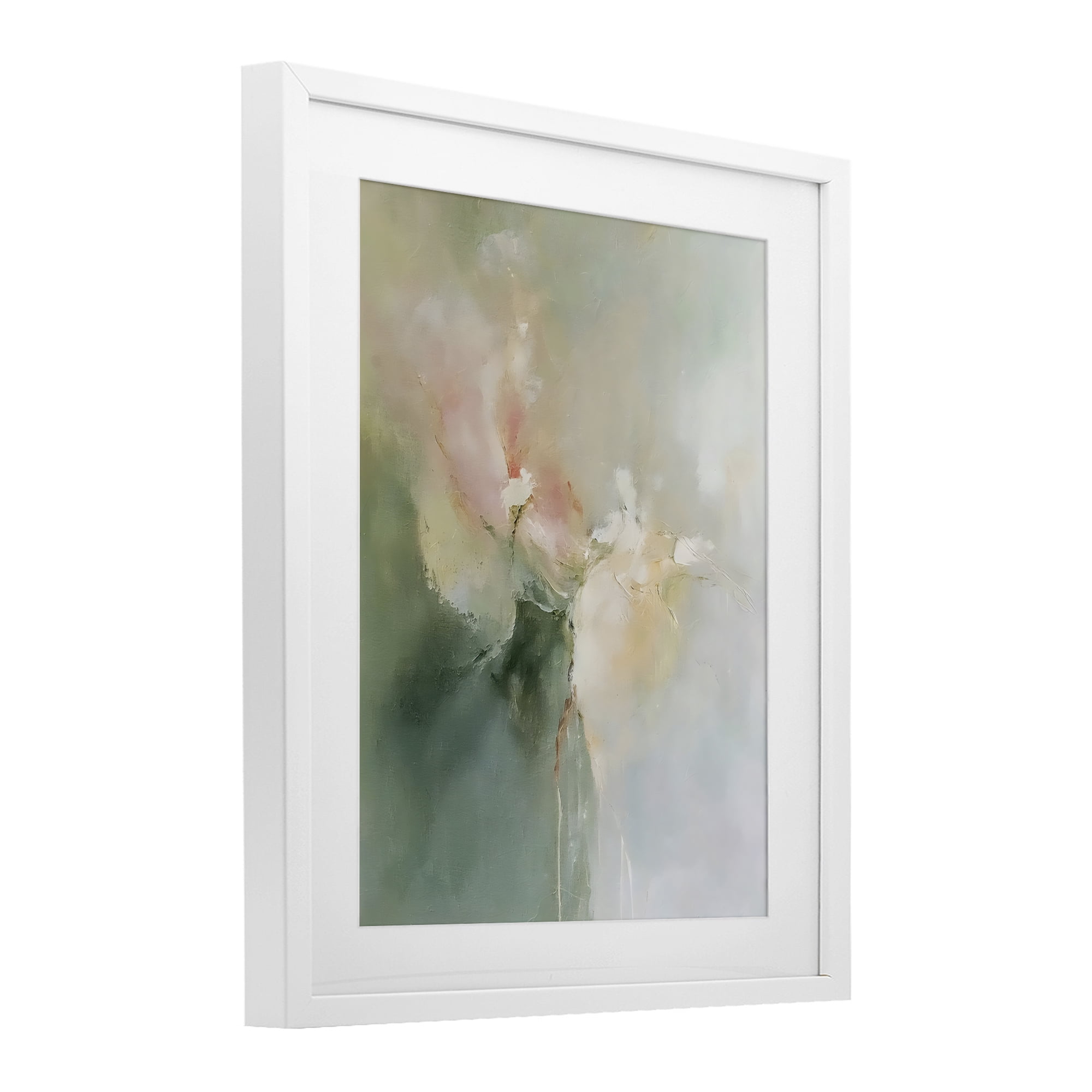 Stupell Industries Ethereal Brushwork Abstraction White Framed Print Under Glass, design by Riley B