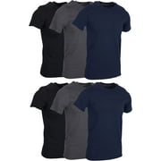 SOCKS'NBULK 6 Pack Mens Cotton T-Shirt Bulk Packs, Big Tall Short Sleeve Lightweight Tees for Men