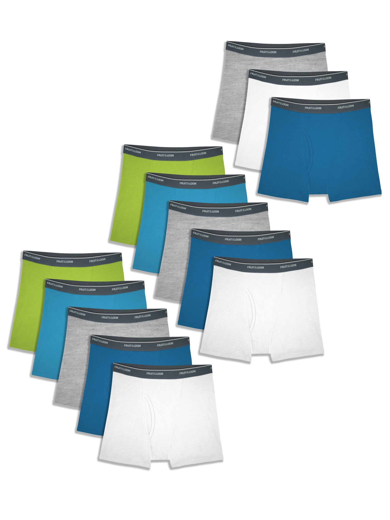 Boxer Briefs Size Medium 10-12 Details about   New Fruit Of The Loom Bonus Pack 10 Total 