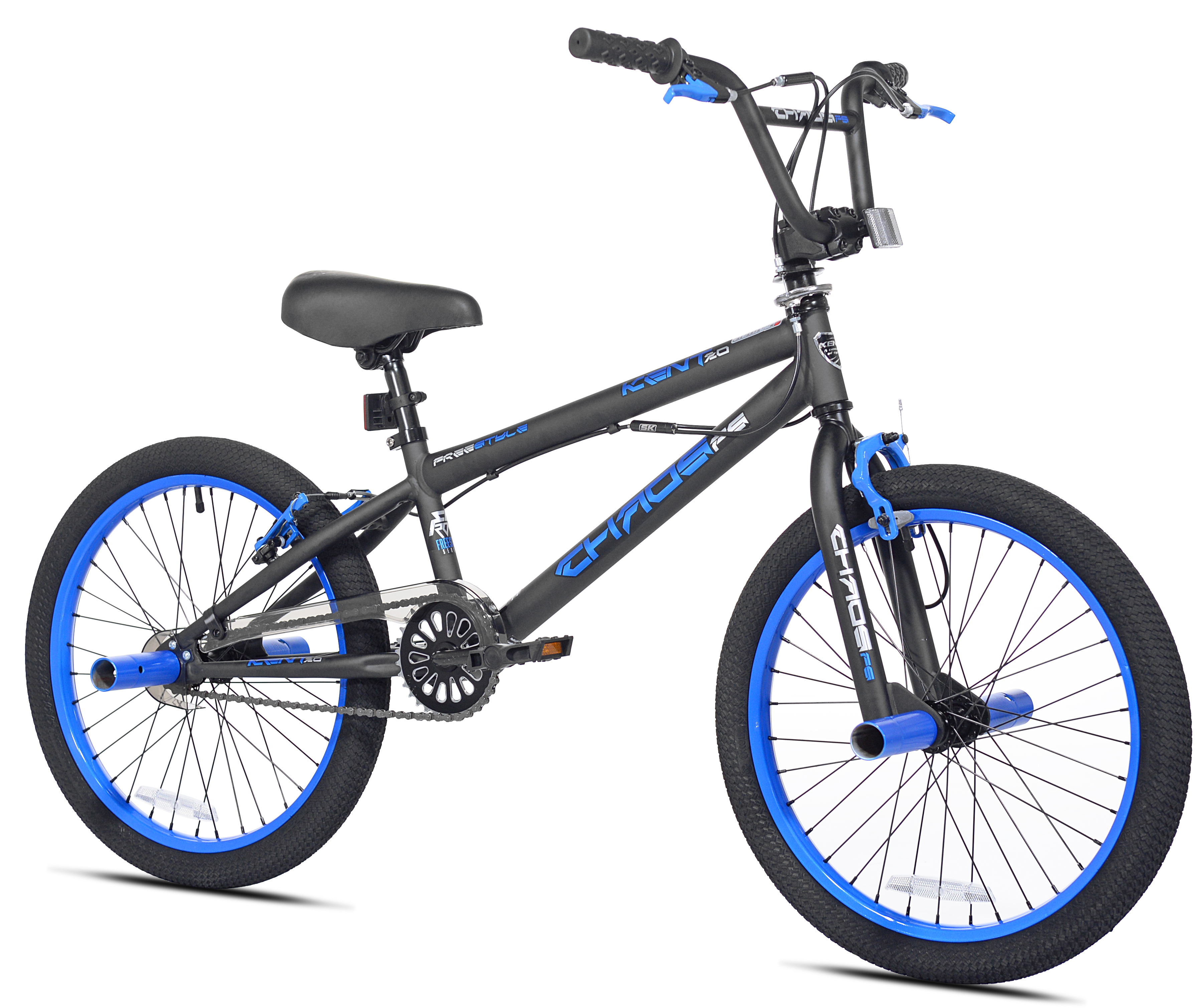 20" Kent Bicycle Chaos Boy's Child Bicycle, Matte Black and Blue