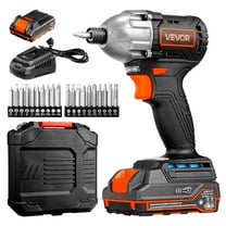 VEVOR Impact Driver, 1/4 Inch, 2800 RPM Max Speed, 20 V Brushless Motor, Electric Cordless Impact Driver Kit with Battery and Charger, 20 Bits, LED Work Light, for Furniture, Electrical, Home Repairs
