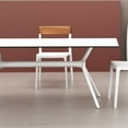 thumbnail image 6 of Luxury Commercial Living 71" White Sleek Rectangular Outdoor Patio Dining Table, 6 of 8