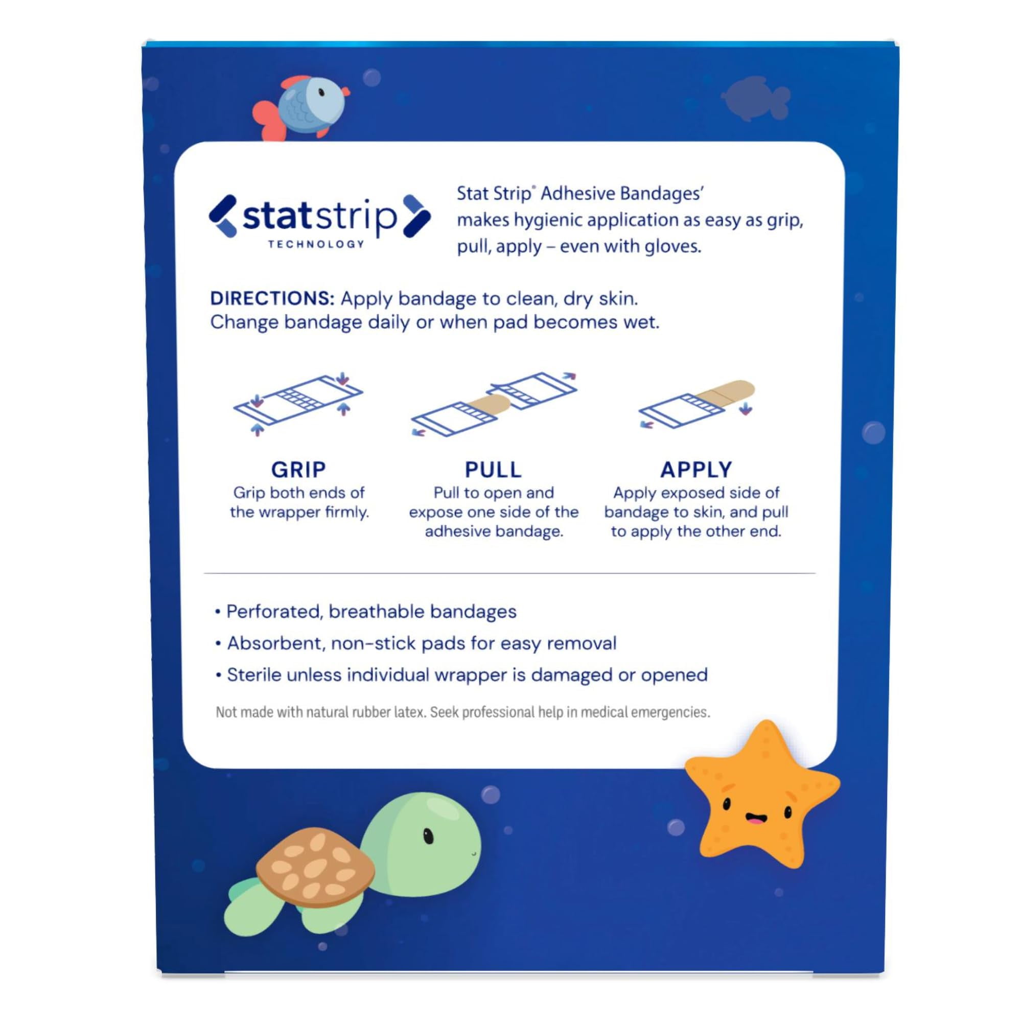 Design Series Matey’s Adhesive Bandages with Stat Strip Technology, ¾” x 3” (Case of 1200)