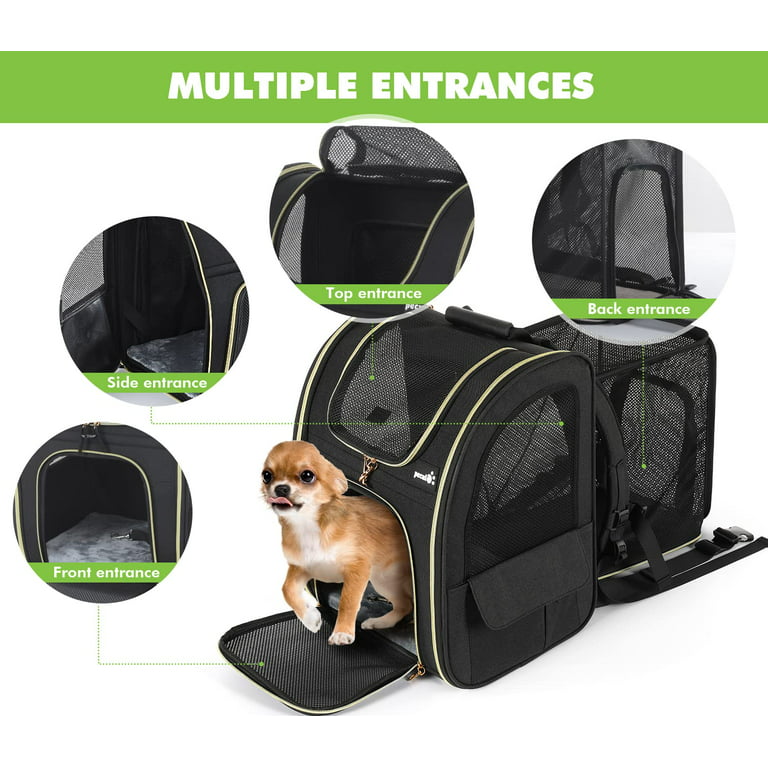 PETCIOUS Airline Approved Pet Carrier Backpack Under seat, Soft Unique Dog  Purse Travel Carriers Backpacks for Hiking Camping Outdoor, Tote Front