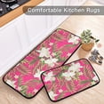 thumbnail image 5 of Tropical Floral Pink Kitchen Rug Mats 2PCS Non Slip 47" x 20" + 28" x 20" Kitchen Carpet Floor Mat Hallway Rugs Anti Fatigue Doormat Home Decor, 5 of 7