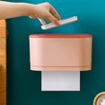 thumbnail image 2 of Soporte de papel higiénico a prueba de agua Montado en la pared Dispensador de papel sin perforaciones Caja de almacenamiento Baño Suministros de cocina ALight GreenSmall, 2 of 4