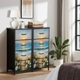 thumbnail image 6 of Beach Dresser for Bedroom with 4 Storage Drawers Beach Coastal Seaside Flowers Landscape Sunset Ocean Waves Dressers Chest of Drawers Steel Framed Fabric Closet Organizers for Entryway, 6 of 7