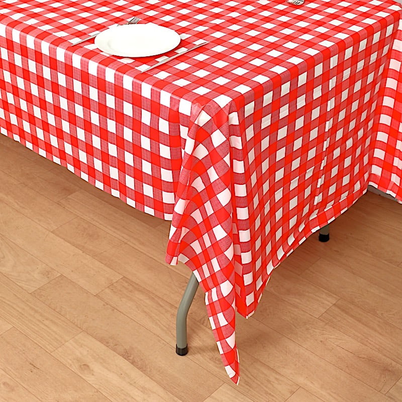 Polyester Tablecloth Checkers Style American Table Cover Red White 60 X 102 USA for sale online 