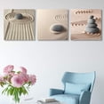 thumbnail image 2 of wall26 3 Panel Canvas Wall Art Stones in The Sand Pictures Home Wall Decorations for Bedroom Living Room Paintings Canvas Prints Framed - 24" 24" x3 Panels, 2 of 4