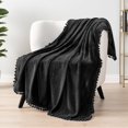 thumbnail image 2 of Super Soft Throw Blanket Premium Silky Flannel Fleece Leaves Pattern Lightweight Bed Blanket All Season Use 100*150cm, 2 of 5